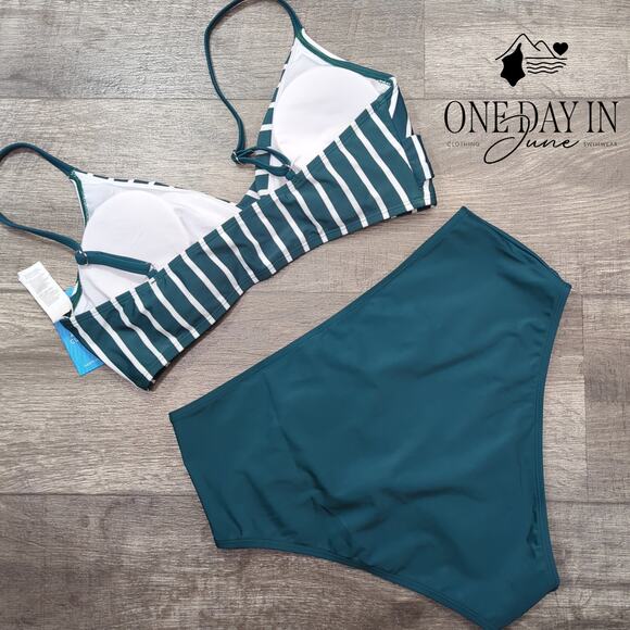 Cupshe Green Striped Bikini Set - Picture 7 of 7